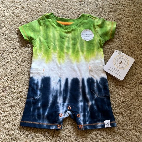 Tie Dye Burt's Bees Baby Romper Burt's Bees Baby One Pieces